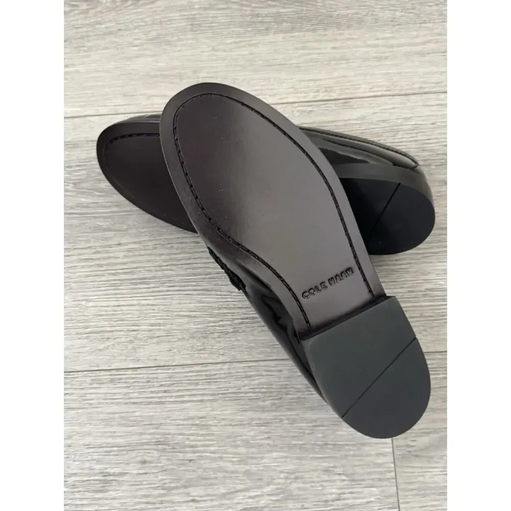COLE HAAN Men's 6E Black Leather Pinch Penny Loafer Brand New